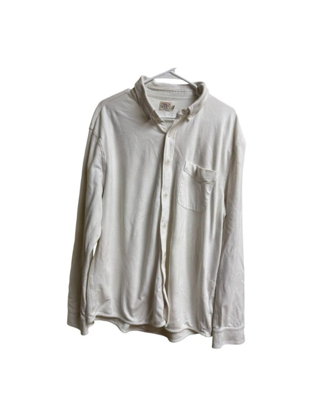 Faherty White Knit Button Front Shirt Men’s XL Stretch Lyocell Cotton